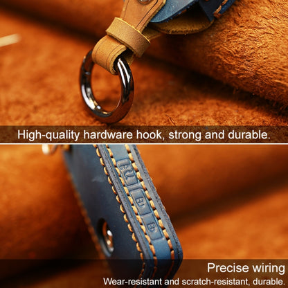 For Mazda New Style Car Cowhide Leather Key Protective Cover Key Case (Brown) - Car Key Cases by buy2fix | Online Shopping UK | buy2fix