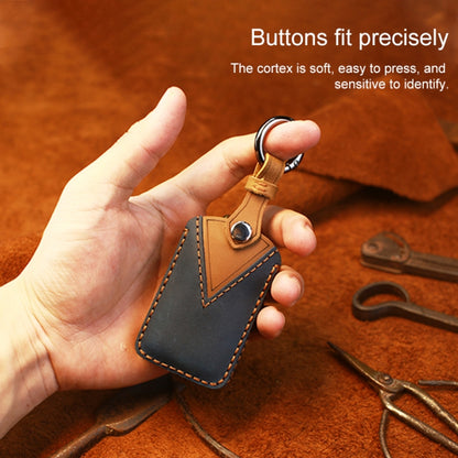 For Mazda New Style Car Cowhide Leather Key Protective Cover Key Case (Brown) - Car Key Cases by buy2fix | Online Shopping UK | buy2fix