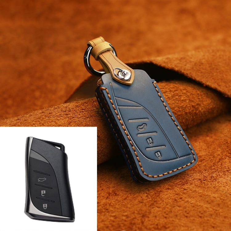 For Lexus New Style Car Cowhide Leather Key Protective Cover Key Case (Blue) by buy2fix