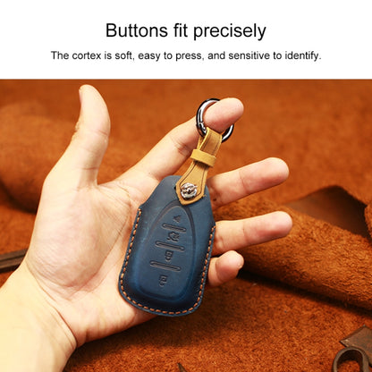 For Chevrolet Car Cowhide Leather Key Protective Cover Key Case, Four Keys Version (Brown) by buy2fix
