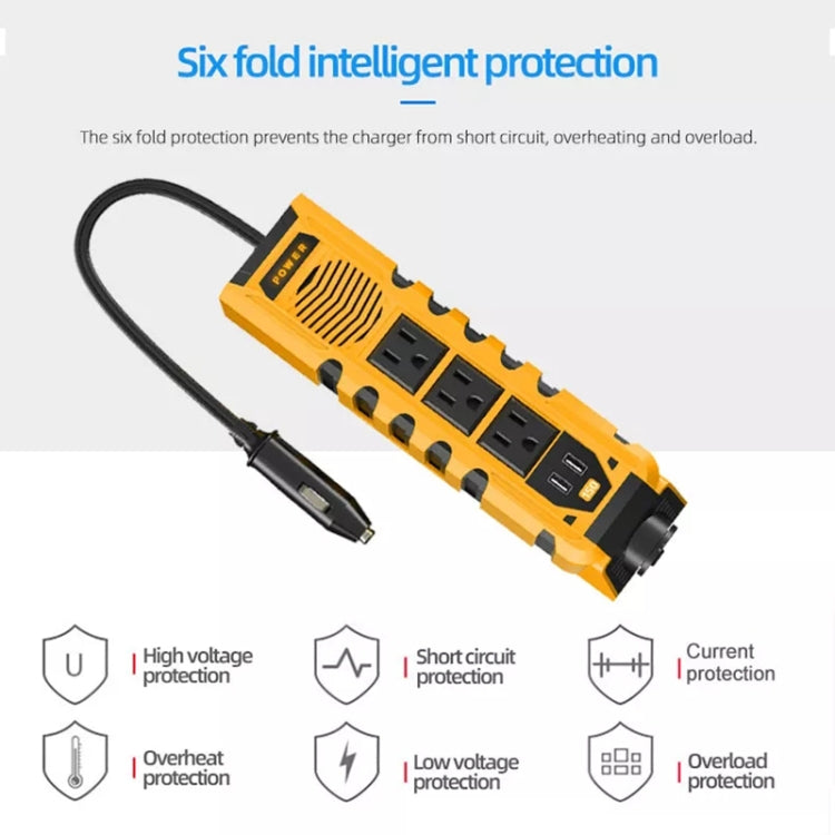 12V to 110V 150W Car Correction Sine Wave Inverter, US Plug by buy2fix