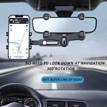 Snap-on Rearview Mirror Car Phone Holder In-Car Navigation Bracket - Universal Car Holders by buy2fix | Online Shopping UK | buy2fix