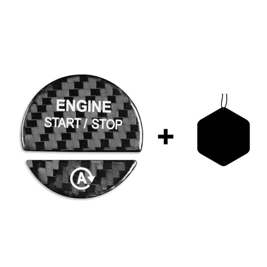 For Mercedes-Benz C/S Class 2022 Style Car Carbon Fiber One-click Start Button Decorative Sticker,Left and Right Drive Universal (Black) - Car Interior Mouldings by buy2fix | Online Shopping UK | buy2fix