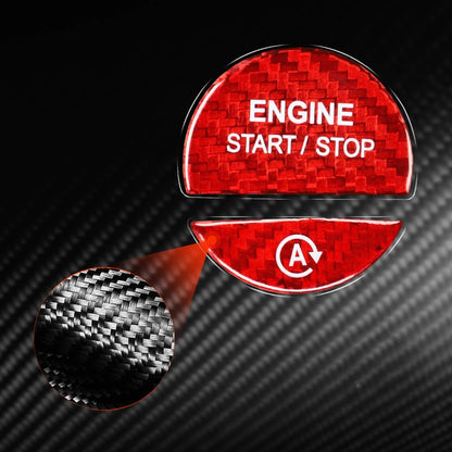 For Mercedes-Benz C/S Class 2022 Style Car Carbon Fiber One-click Start Button Decorative Sticker,Left and Right Drive Universal (Red) - Car Interior Mouldings by buy2fix | Online Shopping UK | buy2fix