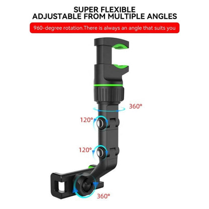 1st Generation Multifunctional Car Rearview Mirror Rear Seat Mobile Phone Holder (Green) - Universal Car Holders by buy2fix | Online Shopping UK | buy2fix