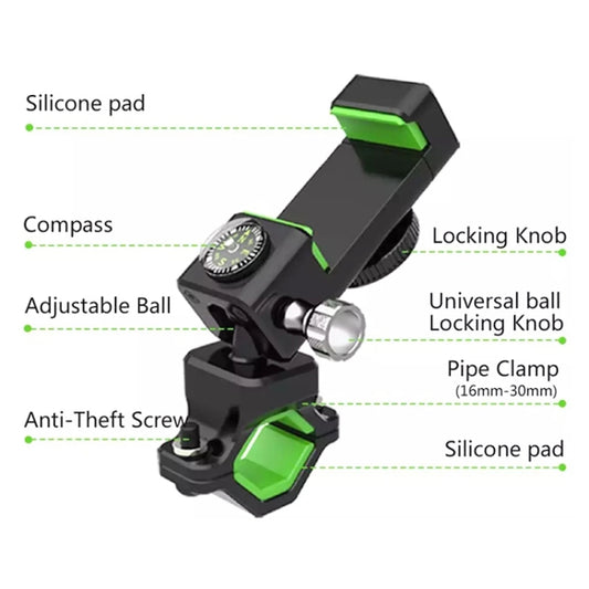 Bicycle / Motorcycle Anti-theft Anti-take Off Mobile Phone Holder without Light (Black) by buy2fix