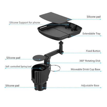 Car Beverage Table Food Rack Mobile Phone Holder - Universal Car Holders by buy2fix | Online Shopping UK | buy2fix