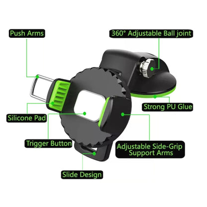 Multifunctional Car Center Console Dashboard Suction Cup Phone Holder (Green) - Universal Car Holders by buy2fix | Online Shopping UK | buy2fix