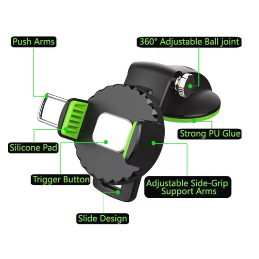 Multifunctional Car Center Console Dashboard Suction Cup Phone Holder (Green) - Universal Car Holders by buy2fix | Online Shopping UK | buy2fix
