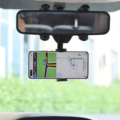 Car Rear Mirror Navigation Phone Holder (Black) - Universal Car Holders by buy2fix | Online Shopping UK | buy2fix