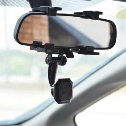Carbon Fiber Strong Magnet Car Rear Mirror Navigation Phone Holder - Universal Car Holders by buy2fix | Online Shopping UK | buy2fix