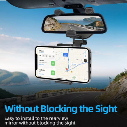 Car Rearview Mirror Phone Holder Universal Navigation Bracket - Universal Car Holders by buy2fix | Online Shopping UK | buy2fix