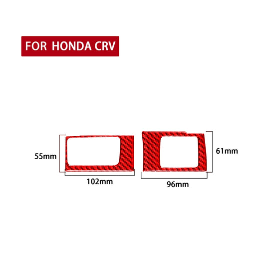 2 PCS Set for Honda CRV 2007-2011 Carbon Fiber Car Central Control Card Box Panel Decorative Sticker, Left Drive (Red) - Car Interior Mouldings by buy2fix | Online Shopping UK | buy2fix