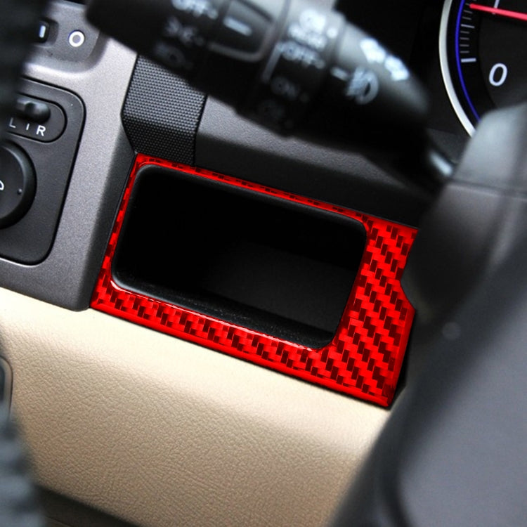 2 PCS Set for Honda CRV 2007-2011 Carbon Fiber Car Central Control Card Box Panel Decorative Sticker, Left Drive (Red) - Car Interior Mouldings by buy2fix | Online Shopping UK | buy2fix