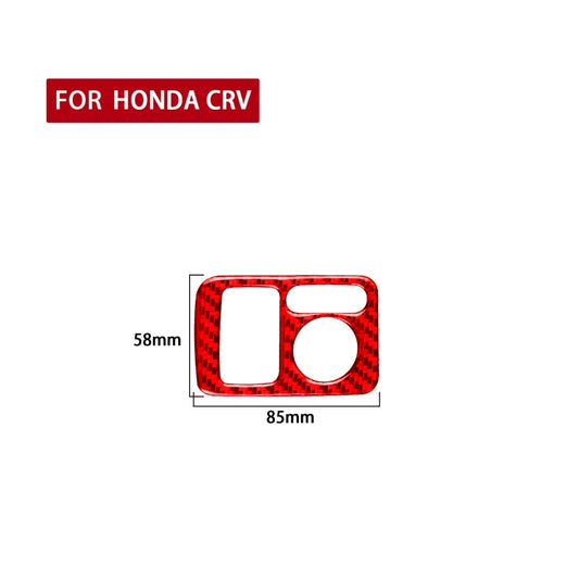 For Honda CRV 2007-2011 Car Carbon Fiber Rear Mirror Adjustment Switch Frame Decorative Sticker, Left Drive (Red) - Car Interior Mouldings by buy2fix | Online Shopping UK | buy2fix