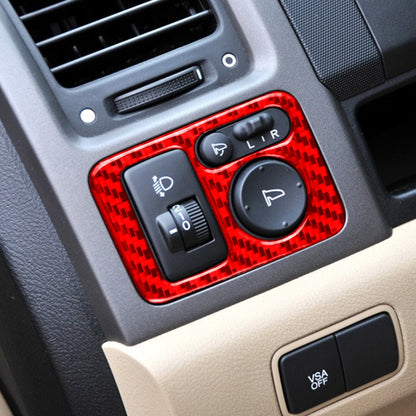For Honda CRV 2007-2011 Car Carbon Fiber Rear Mirror Adjustment Switch Frame Decorative Sticker, Left Drive (Red) - Car Interior Mouldings by buy2fix | Online Shopping UK | buy2fix