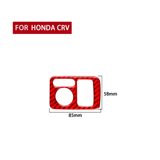 For Honda CRV 2007-2011 Car Carbon Fiber Rear Mirror Adjustment Switch Frame Decorative Sticker, Right Drive (Red) - Car Interior Mouldings by buy2fix | Online Shopping UK | buy2fix