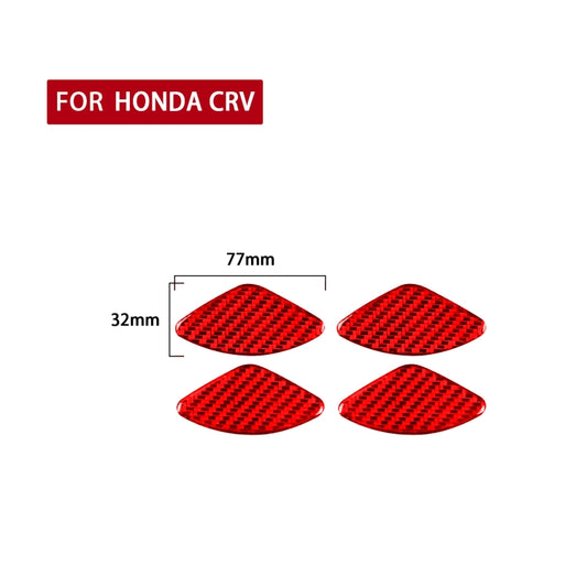 4 PCS Set for Honda CRV 2007-2011 Carbon Fiber Car Inner Door Bowl Patch Decorative Sticker,Left and Right Drive Universal(Red) - Car Interior Mouldings by buy2fix | Online Shopping UK | buy2fix