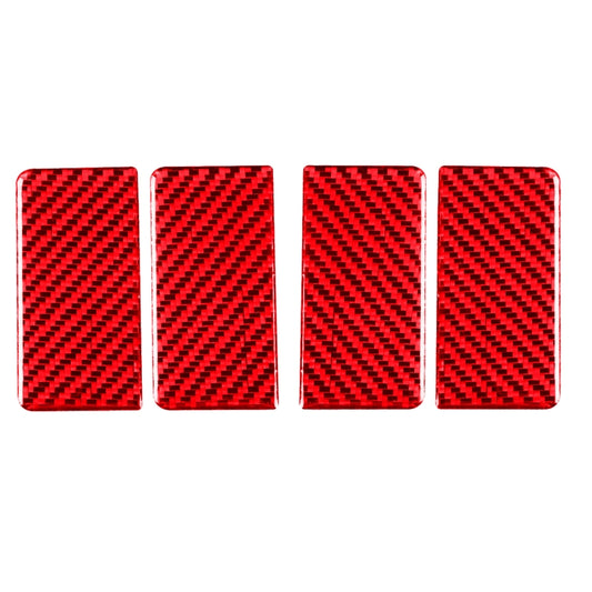 4 PCS Set for Honda CRV 2007-2011 Carbon Fiber Car Inner Armrest Gasket Decorative Sticker,Left and Right Drive Universal (Red) - Car Interior Mouldings by buy2fix | Online Shopping UK | buy2fix