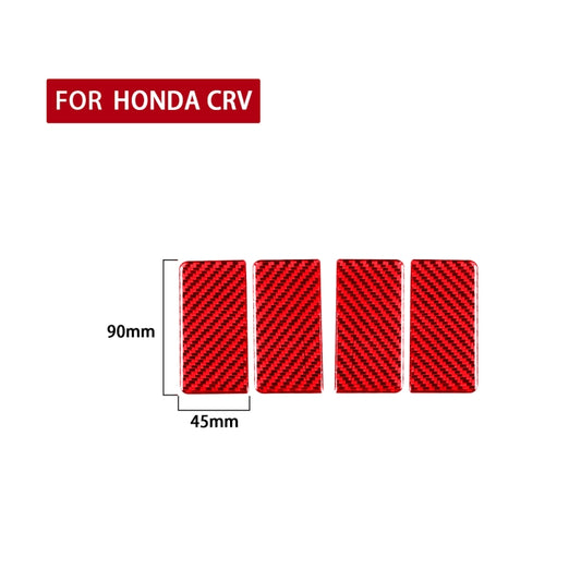 4 PCS Set for Honda CRV 2007-2011 Carbon Fiber Car Inner Armrest Gasket Decorative Sticker,Left and Right Drive Universal (Red) - Car Interior Mouldings by buy2fix | Online Shopping UK | buy2fix