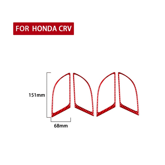 4 PCS Set for Honda CRV 2007-2011 Carbon Fiber Car Inner Handle Frame Decorative Sticker,Left and Right Drive Universal (Red) - Car Interior Mouldings by buy2fix | Online Shopping UK | buy2fix