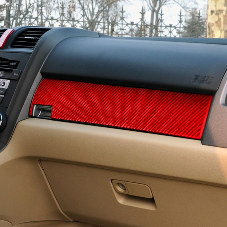 For Honda CRV 2007-2011 Carbon Fiber Car Co-pilot Glove Box Panel Decorative Sticker,Left Drive (Red) - Car Interior Mouldings by buy2fix | Online Shopping UK | buy2fix