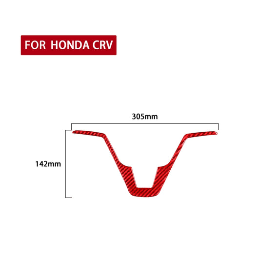 For Honda CRV 2007-2011 Carbon Fiber Car Steering Wheel Decorative Sticker, Left Drive (Red) - Car Interior Mouldings by buy2fix | Online Shopping UK | buy2fix