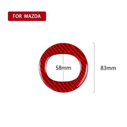 Car Carbon Fiber Steering Wheel Decorative Sticker for Mazda CX-5 2017-2018, Left and Right Drive (Red) - Car Interior Mouldings by buy2fix | Online Shopping UK | buy2fix