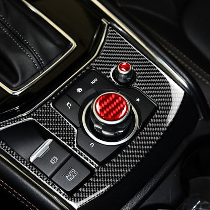 Car Carbon Fiber Multimedia Buttons Decorative Sticker for Mazda 3 / 6 / CX-9 / CX-5, Left and Right Drive (Red) - Car Interior Mouldings by buy2fix | Online Shopping UK | buy2fix