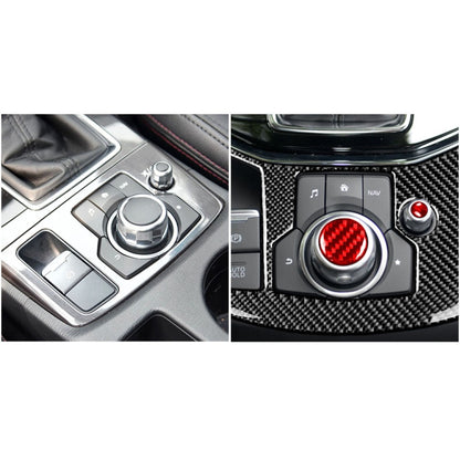 Car Carbon Fiber Multimedia Buttons Decorative Sticker for Mazda 3 / 6 / CX-9 / CX-5, Left and Right Drive (Red) - Car Interior Mouldings by buy2fix | Online Shopping UK | buy2fix