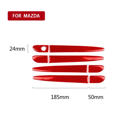 Car Carbon Fiber without Hole Outside Door Handle Decorative Sticker for Mazda CX-5 2017-2018, Right Drive (Red) - Car Interior Mouldings by buy2fix | Online Shopping UK | buy2fix