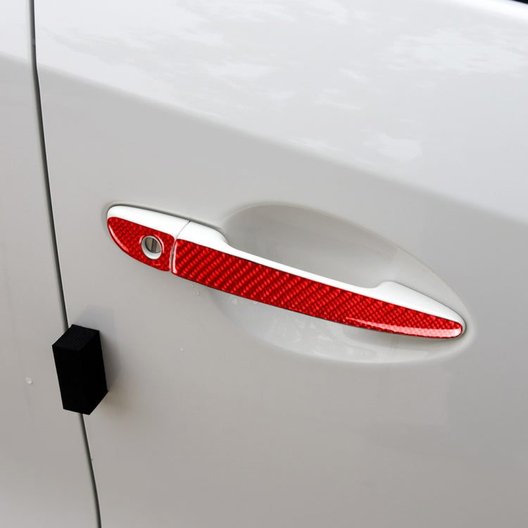 Car Carbon Fiber without Hole Outside Door Handle Decorative Sticker for Mazda CX-5 2017-2018, Right Drive (Red) - Car Interior Mouldings by buy2fix | Online Shopping UK | buy2fix