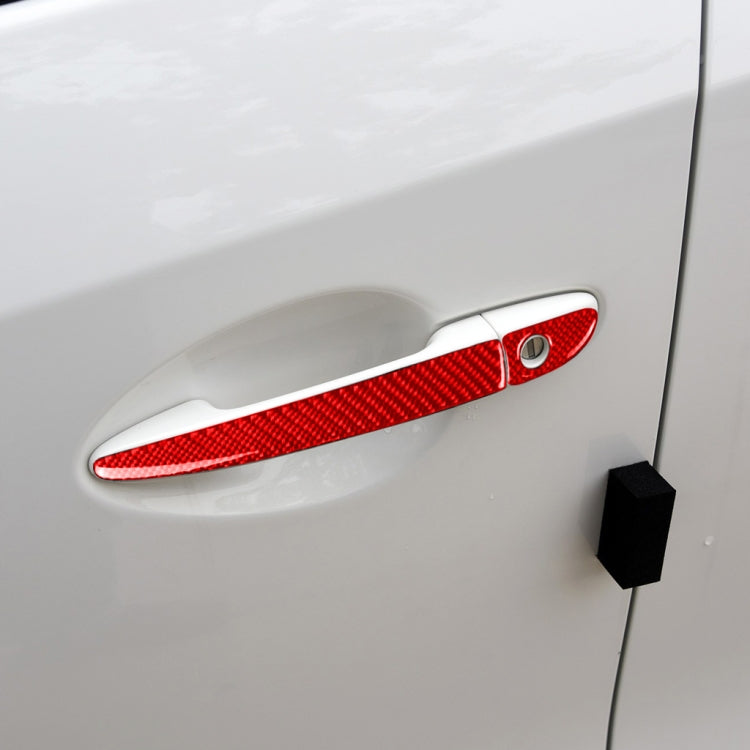 Car Carbon Fiber without Hole Outside Door Handle Decorative Sticker for Mazda CX-5 2017-2018, Left Drive (Red) - Car Interior Mouldings by buy2fix | Online Shopping UK | buy2fix