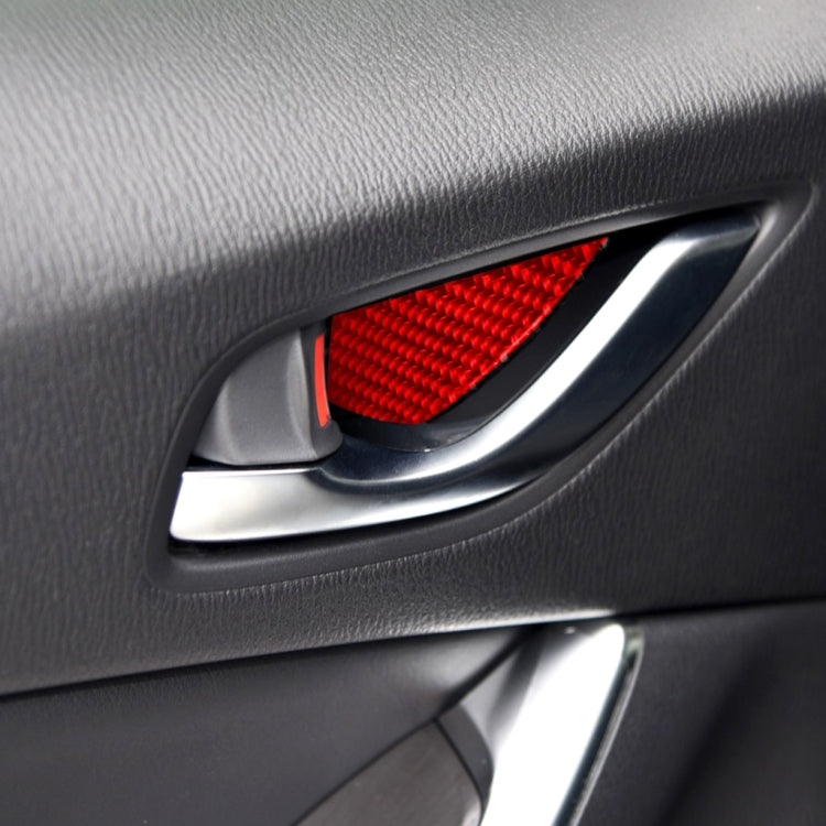 Car Carbon Fiber Inside Door Bowl Decorative Sticker for Mazda CX-5 2013-2018, Left and Right Drive(Red) - Car Interior Mouldings by buy2fix | Online Shopping UK | buy2fix