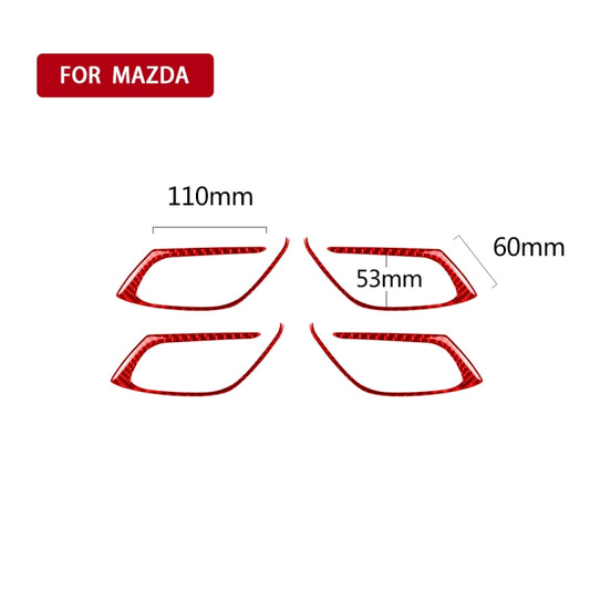 Car Carbon Fiber Inside Door Handle Decorative Sticker for Mazda CX-5 2017-2018, Left and Right Drive (Red) - Car Interior Mouldings by buy2fix | Online Shopping UK | buy2fix