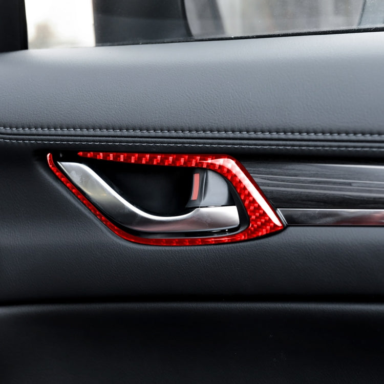 Car Carbon Fiber Inside Door Handle Decorative Sticker for Mazda CX-5 2017-2018, Left and Right Drive (Red) - Car Interior Mouldings by buy2fix | Online Shopping UK | buy2fix