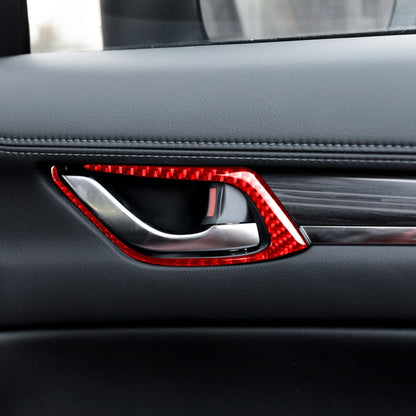 Car Carbon Fiber Inside Door Handle Decorative Sticker for Mazda CX-5 2017-2018, Left and Right Drive (Red) - Car Interior Mouldings by buy2fix | Online Shopping UK | buy2fix