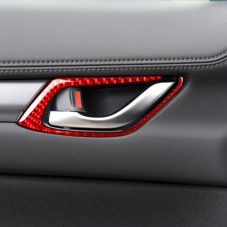 Car Carbon Fiber Inside Door Handle Decorative Sticker for Mazda CX-5 2017-2018, Left and Right Drive (Red) - Car Interior Mouldings by buy2fix | Online Shopping UK | buy2fix