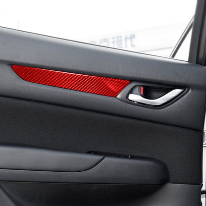 Car Carbon Fiber Door Panel Decorative Sticker for Mazda CX-5 2017-2018, Left and Right Drive (Red) - Car Interior Mouldings by buy2fix | Online Shopping UK | buy2fix