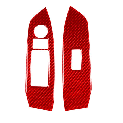 Car Carbon Fiber Window Glass Lift Panel Decorative Sticker for Mazda CX-5 2017-2018, Right Drive (Red) - Car Interior Mouldings by buy2fix | Online Shopping UK | buy2fix