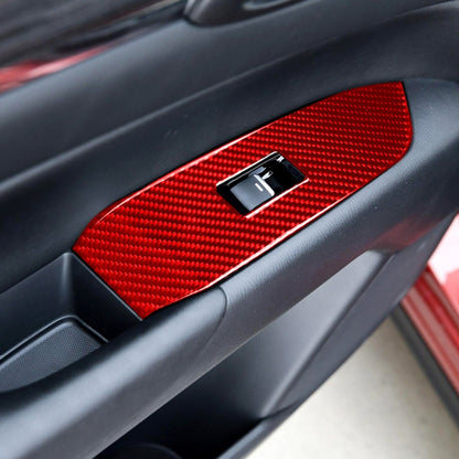 Car Carbon Fiber Window Glass Lift Panel Decorative Sticker for Mazda CX-5 2017-2018, Right Drive (Red) - Car Interior Mouldings by buy2fix | Online Shopping UK | buy2fix