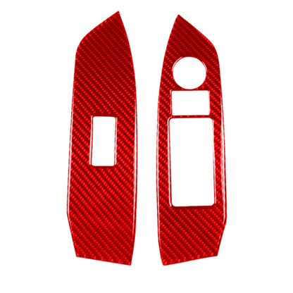 Car Carbon Fiber Window Glass Lift Panel Decorative Sticker for Mazda CX-5 2017-2018, Left Drive (Red) - Car Interior Mouldings by buy2fix | Online Shopping UK | buy2fix