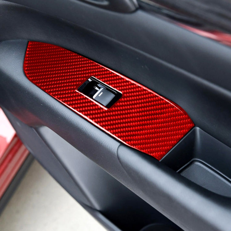 Car Carbon Fiber Window Glass Lift Panel Decorative Sticker for Mazda CX-5 2017-2018, Left Drive (Red) - Car Interior Mouldings by buy2fix | Online Shopping UK | buy2fix