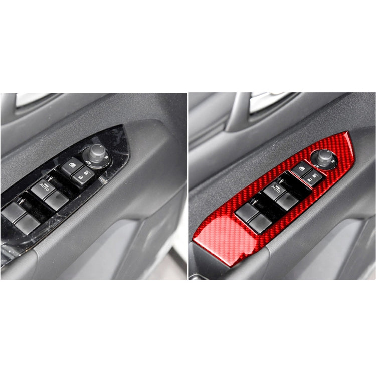 Car Carbon Fiber Window Glass Lift Panel Decorative Sticker for Mazda CX-5 2017-2018, Left Drive (Red) - Car Interior Mouldings by buy2fix | Online Shopping UK | buy2fix