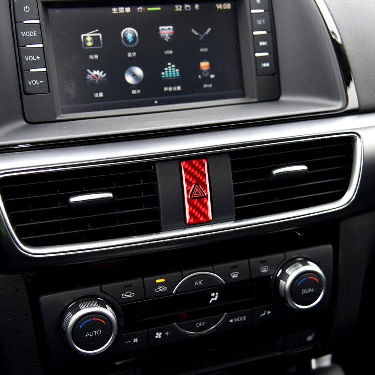 Car Carbon Fiber Warning Light Decorative Sticker for Mazda CX-5 2017-2018, Left and Right Drive (Red) - Car Interior Mouldings by buy2fix | Online Shopping UK | buy2fix