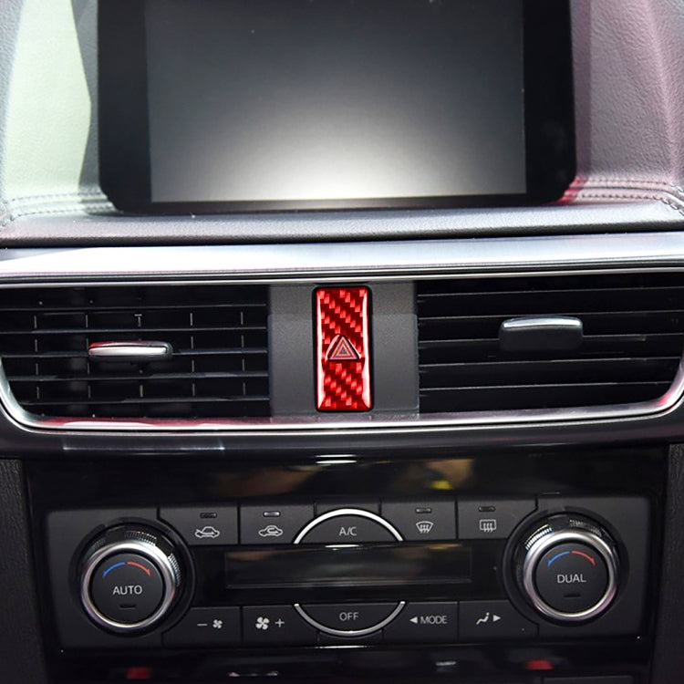 Car Carbon Fiber Warning Light Decorative Sticker for Mazda CX-5 2017-2018, Left and Right Drive (Red) - Car Interior Mouldings by buy2fix | Online Shopping UK | buy2fix
