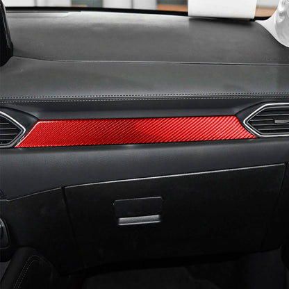 Car Carbon Fiber Dashboard Panel Decorative Sticker for Mazda CX-5 2017-2018, Left and Right Drive (Red) - Car Interior Mouldings by buy2fix | Online Shopping UK | buy2fix