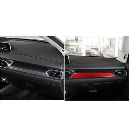 Car Carbon Fiber Dashboard Panel Decorative Sticker for Mazda CX-5 2017-2018, Left and Right Drive (Red) - Car Interior Mouldings by buy2fix | Online Shopping UK | buy2fix