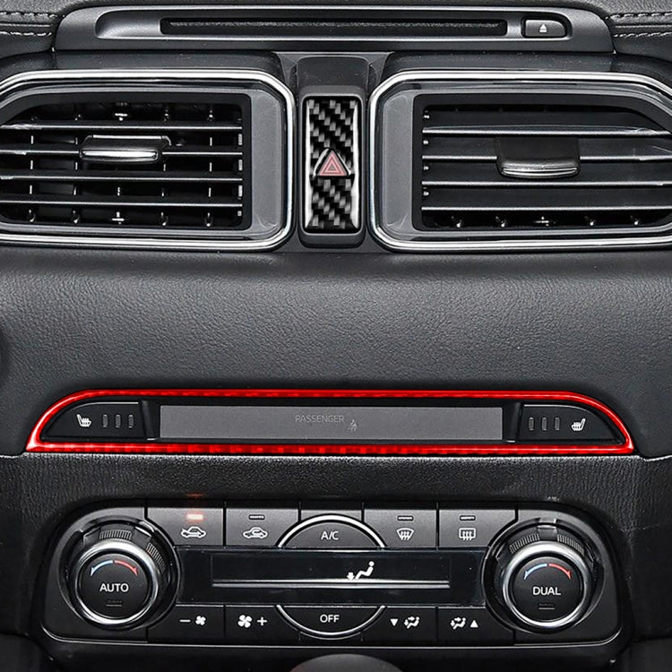 Car Carbon Fiber Central Control Panel Decorative Sticker for Mazda CX-5 2017-2018, Left and Right Drive (Red) - Car Interior Mouldings by buy2fix | Online Shopping UK | buy2fix