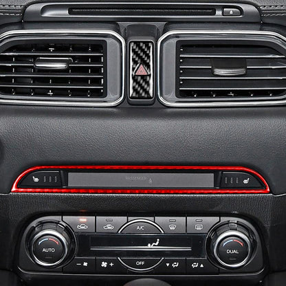 Car Carbon Fiber Central Control Panel Decorative Sticker for Mazda CX-5 2017-2018, Left and Right Drive (Red) - Car Interior Mouldings by buy2fix | Online Shopping UK | buy2fix